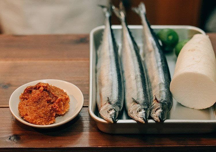 秋刀魚と味噌