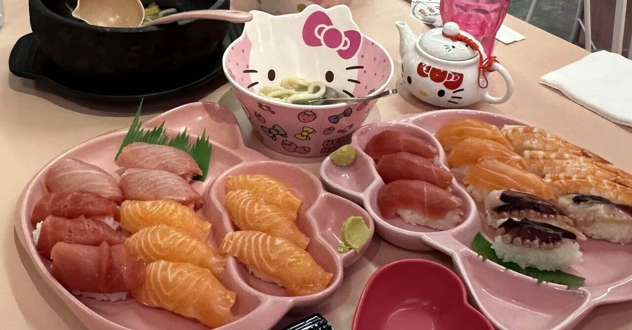韓国】キティちゃんだらけのお寿司屋さんが話題に🍣🎀｜짱키티【ﾁｬﾝｷﾃｨ】