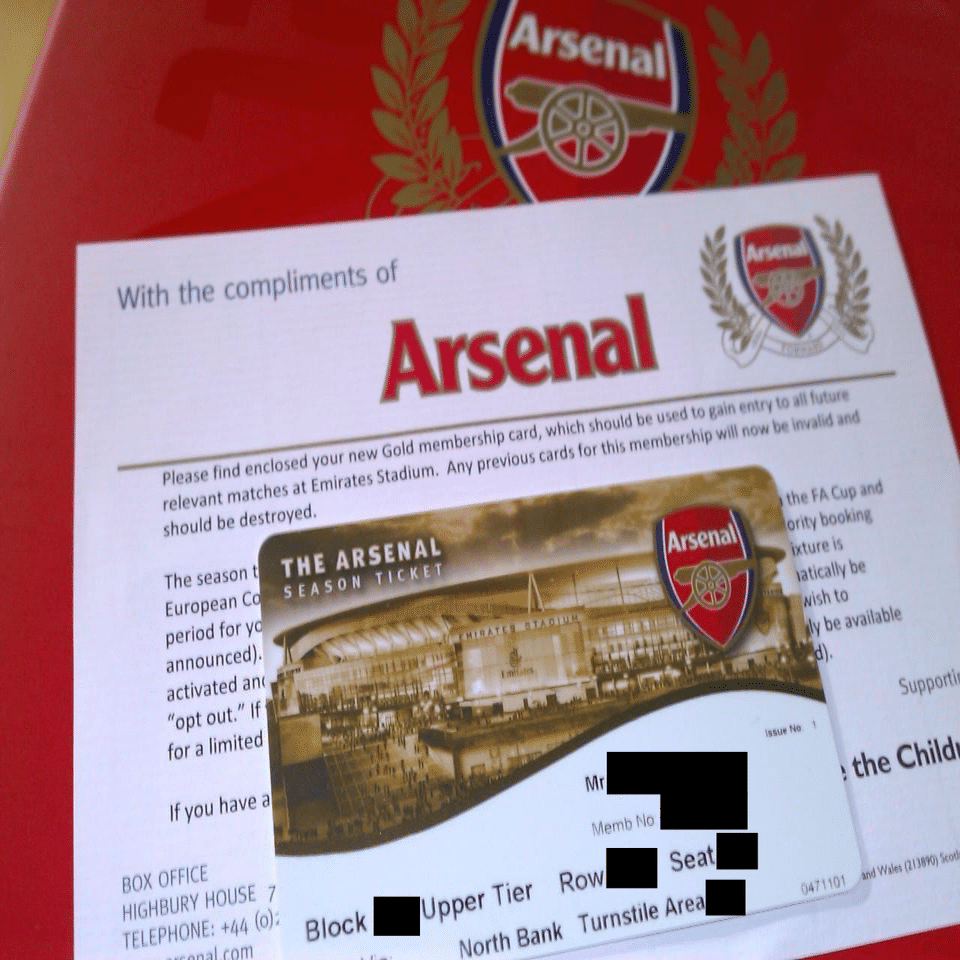 004: [サッカー] Arsenalのシーズンチケットを手に入れるまでの道のり