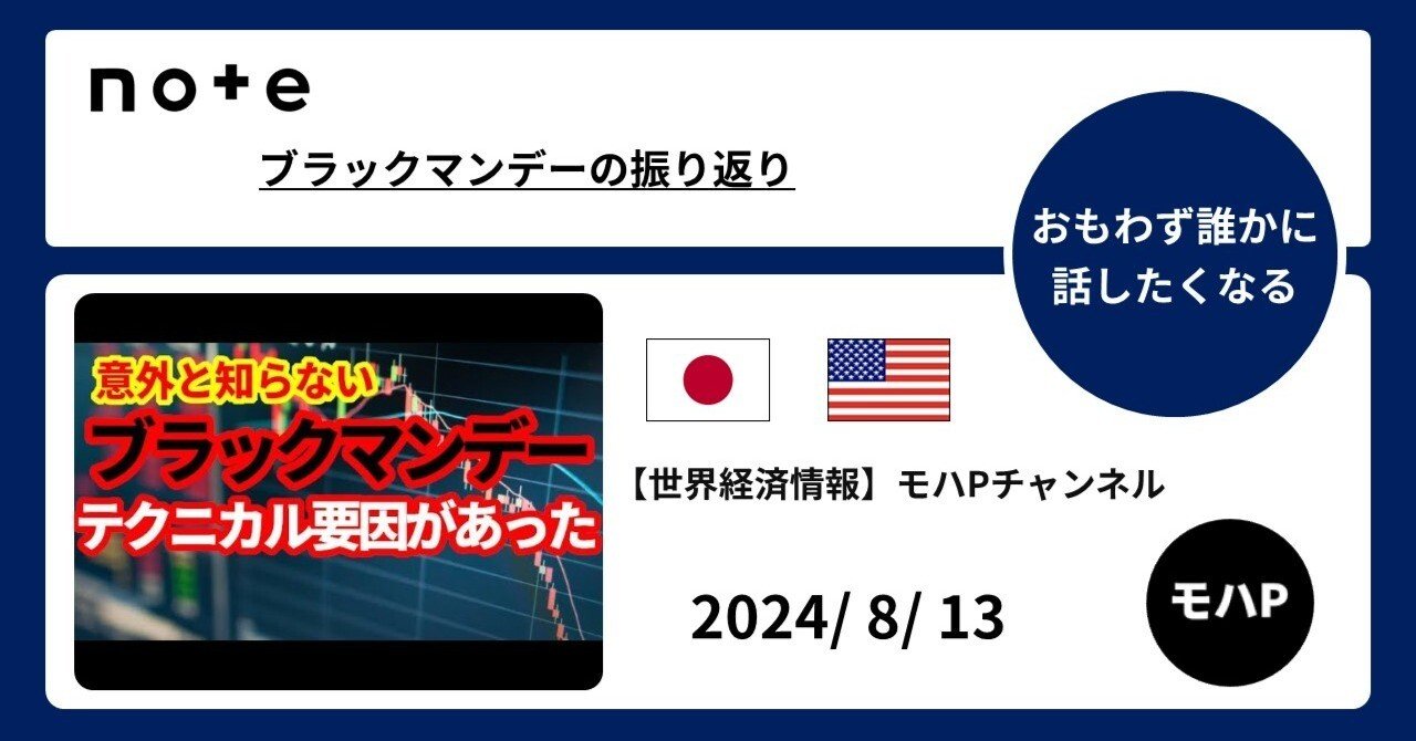 ブラックマンデーの振り返り｜TeamモハP