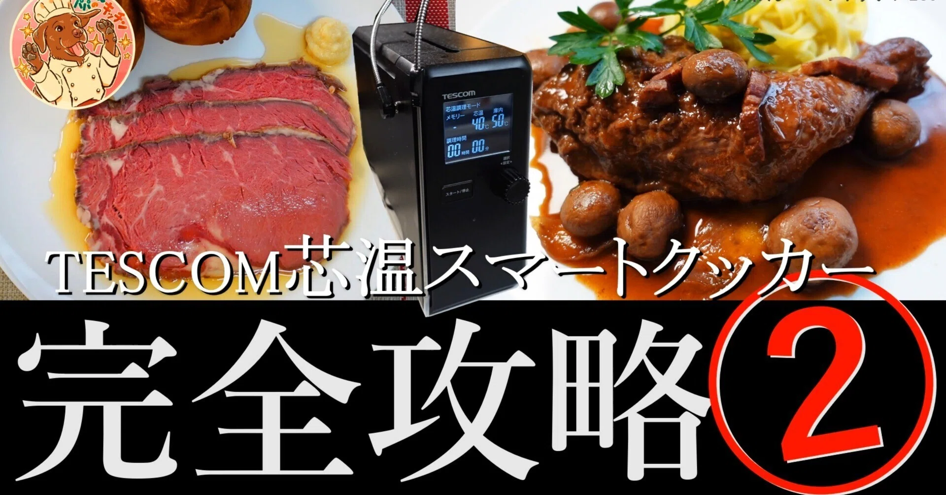 TESCOM 芯温スマートクッカー 箱・説明書・レシピつき 低温調理18：【完全攻略②】TESCOM芯温スマートクッカー 「調理モード