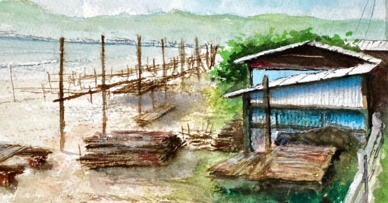 趣味は水彩画（9）：材木座海岸、作業場｜tatatotoya
