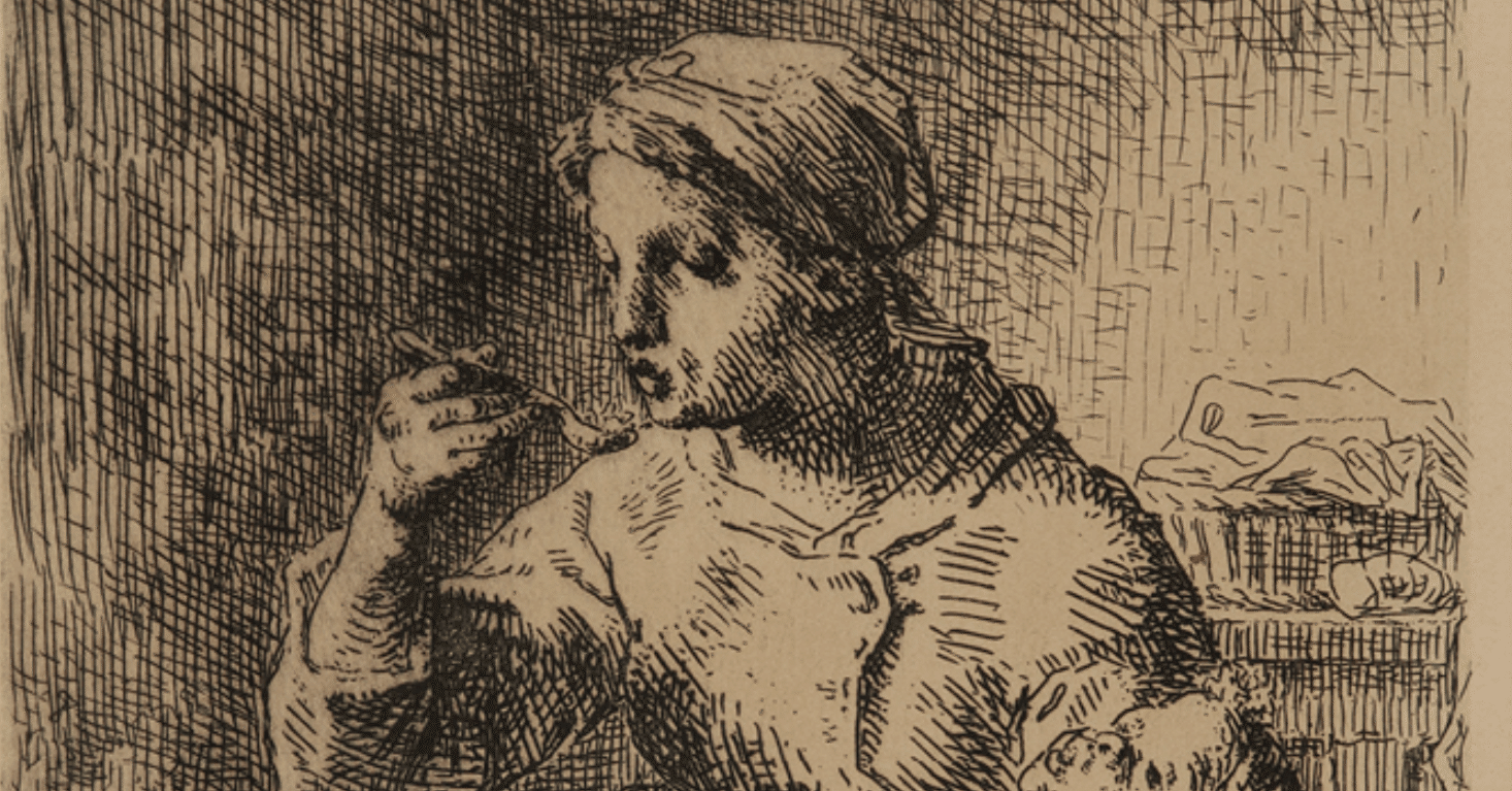 ジャン=フランソワ・ミレー】 銅版画 / エッチング「新倉山からの富士