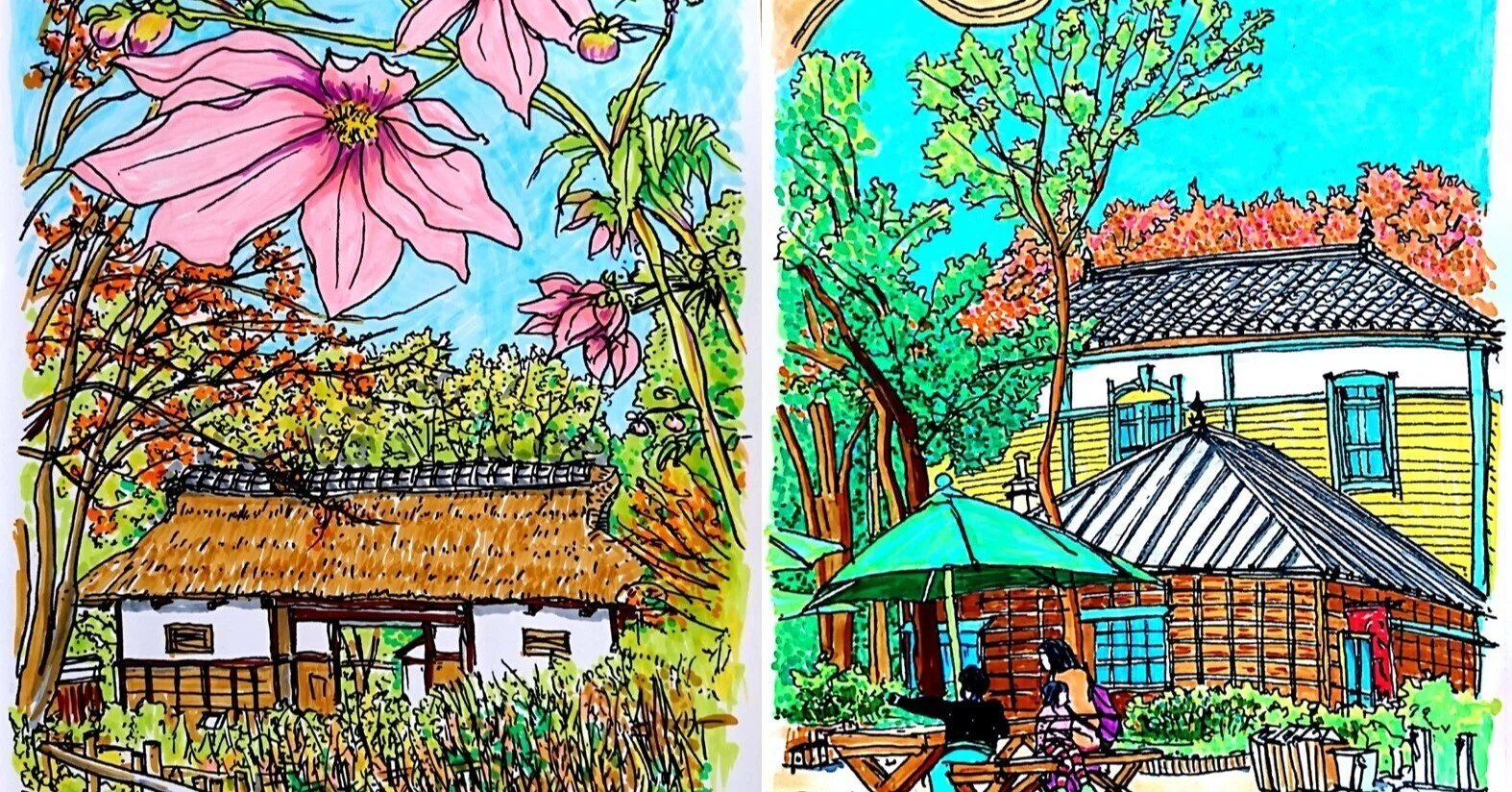 私のスケッチポイント／作品紹介あれこれ＞府中市郷土の森博物館・帝王