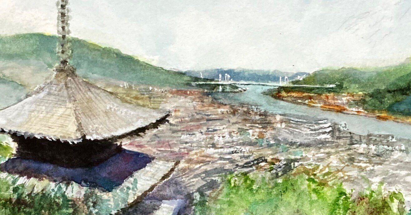 趣味は水彩画(12):尾道水道、旅の思い出、描きました。|tatatotoya 趣味は水彩画(12):尾道水道、旅の思い出、描きました。|tatatotoya