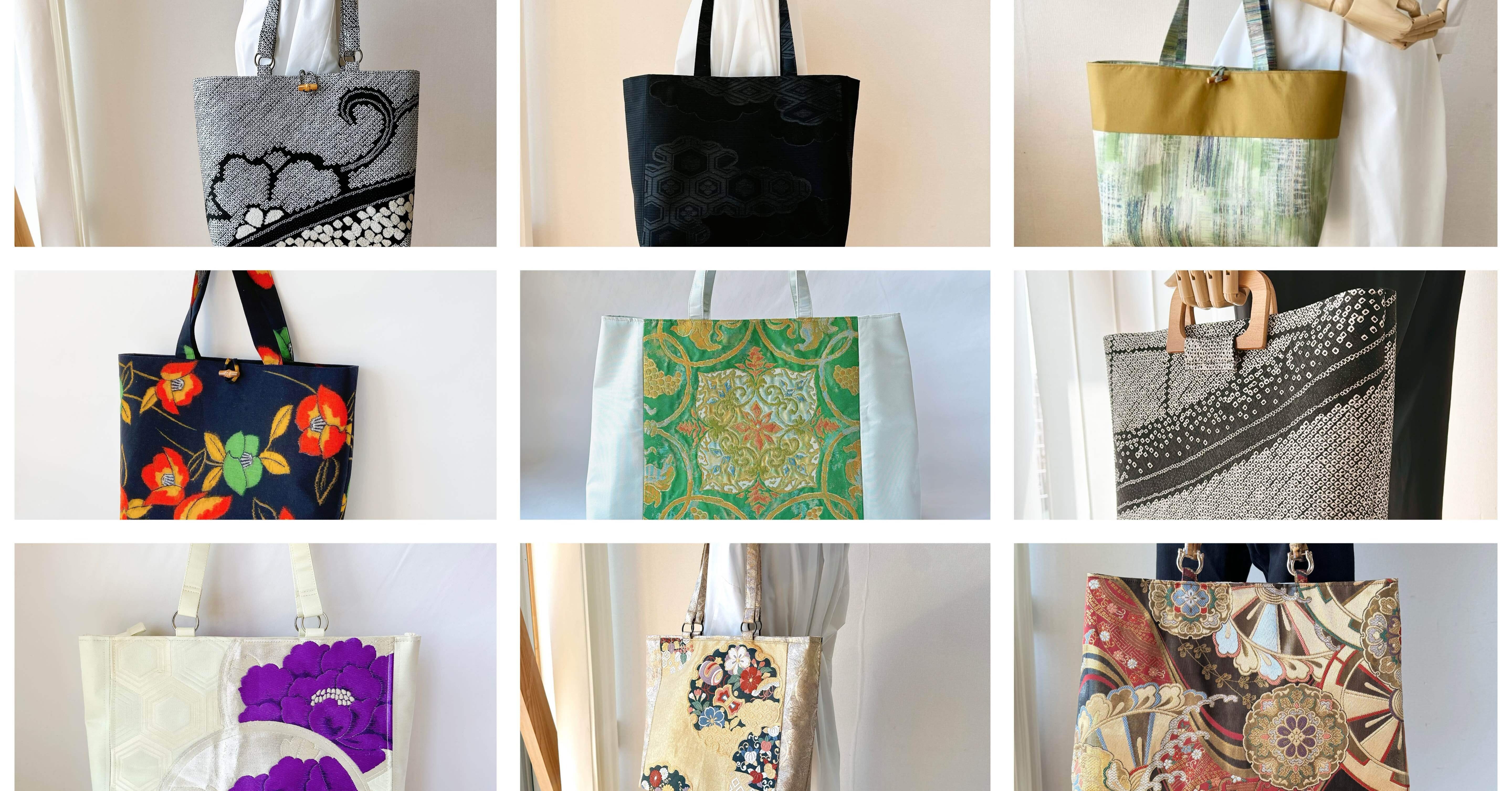 帯、着物リメイクバッグ7点 3befa3fadf5e13bacced22af6ccbd6