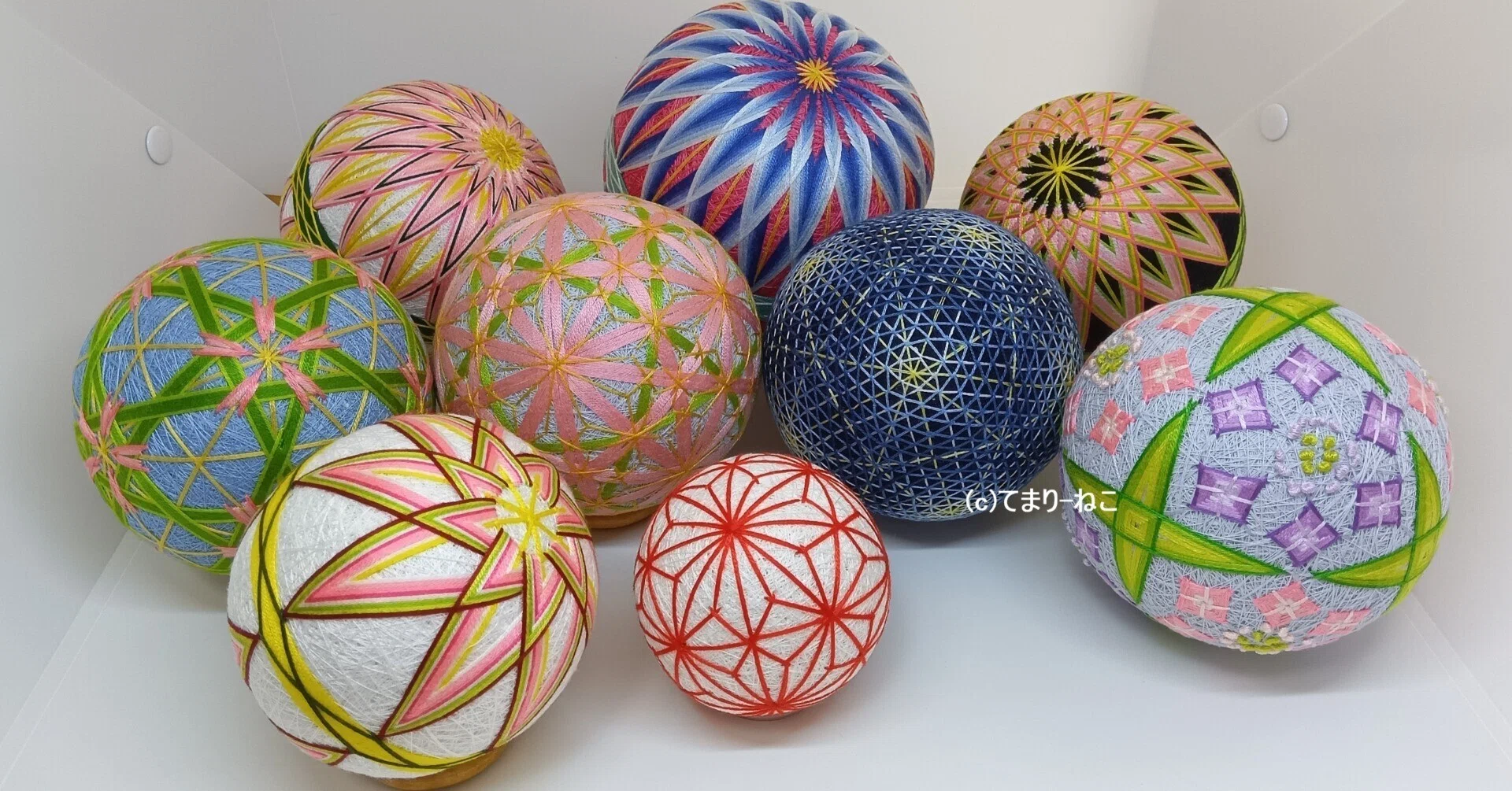 菊」「星の花」「花七宝」「蛍」「紫陽花」「縦菊」「麻の葉」です