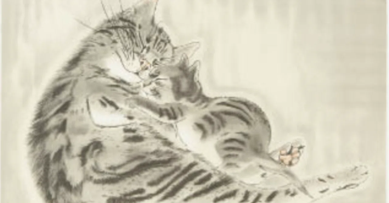 藤田嗣治】 版画 / リトグラフ 「親子猫」 査定 鑑定 買取 致します