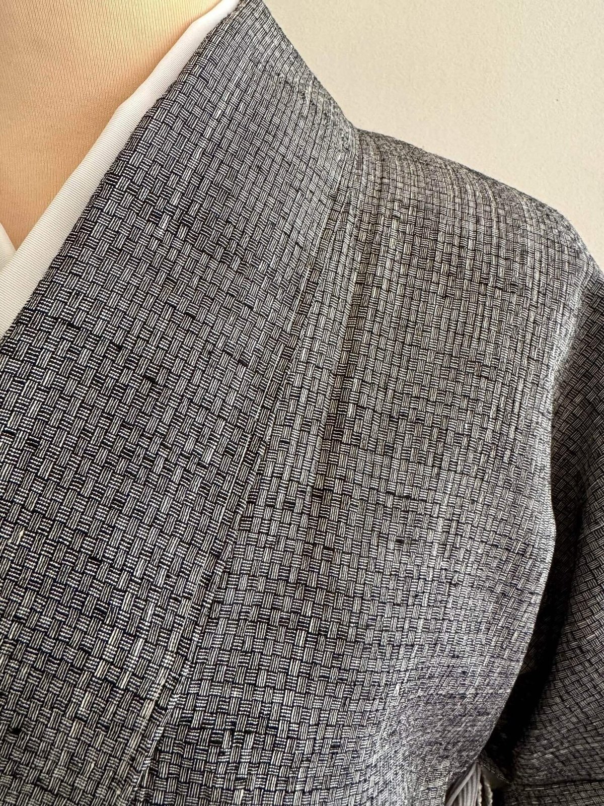 結城織 着物 苦く 