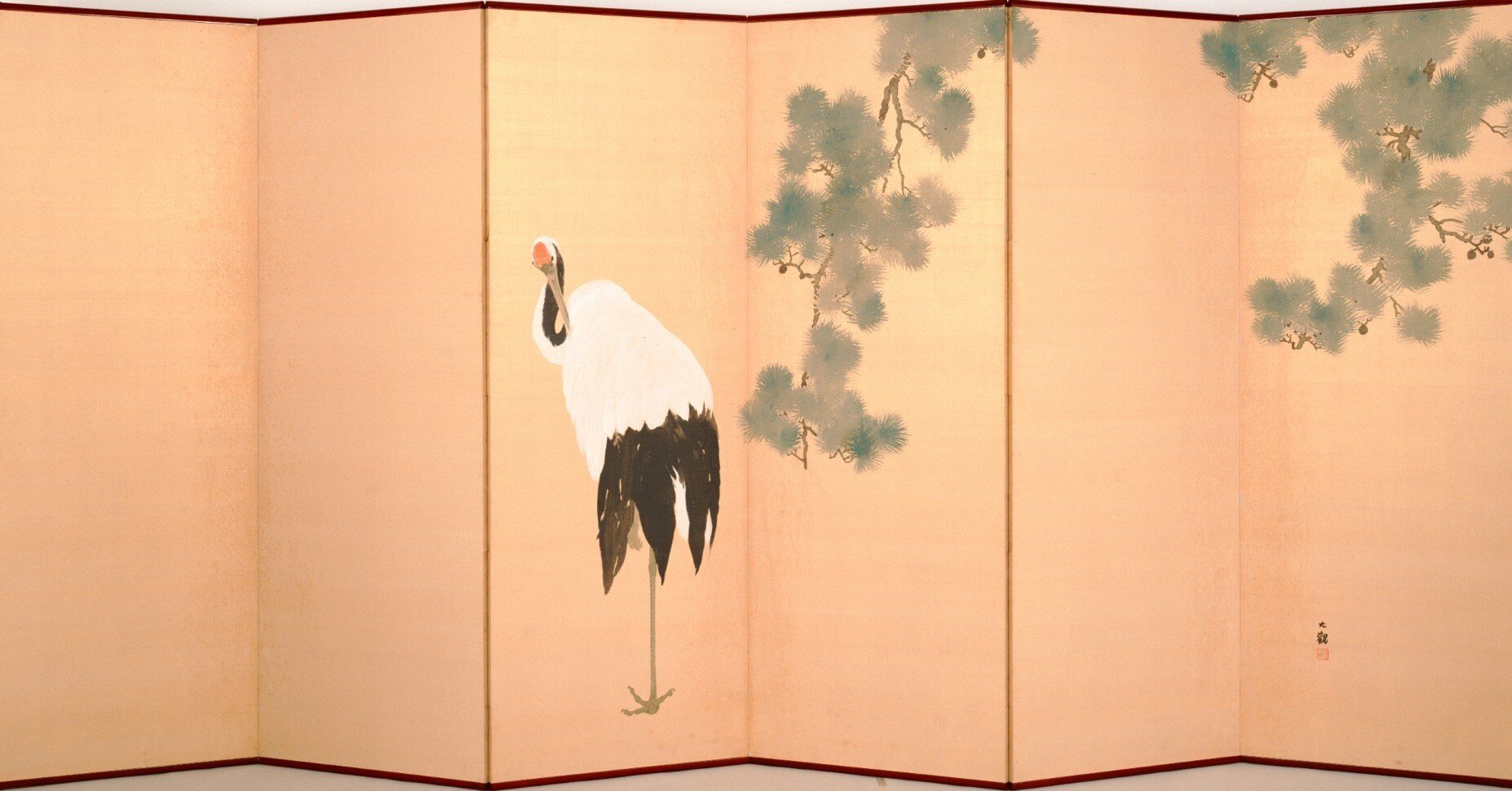 Yahoo!オークション - 【複製】川合玉堂/松上双鶴図/工芸品/版画