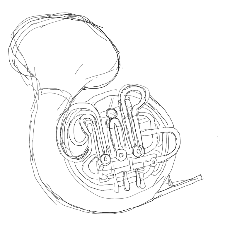 ホルンとお別れするから絵を描いた 描くことは見ることだから 今までほんとにありがとう けそ Note