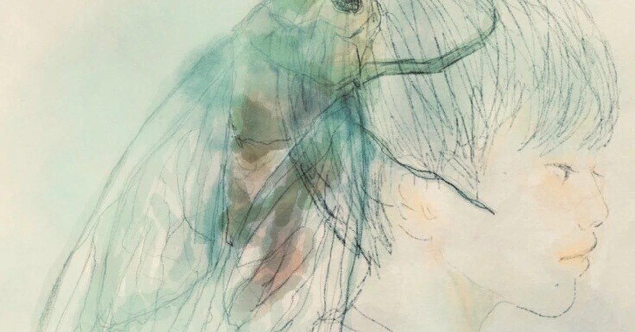絵画「蝉時雨」水彩画