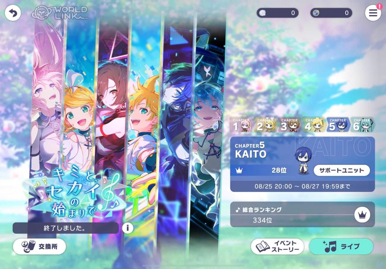 プロセカ】ワールドリンクイベント KAITOチャプターTOP100達成備忘録