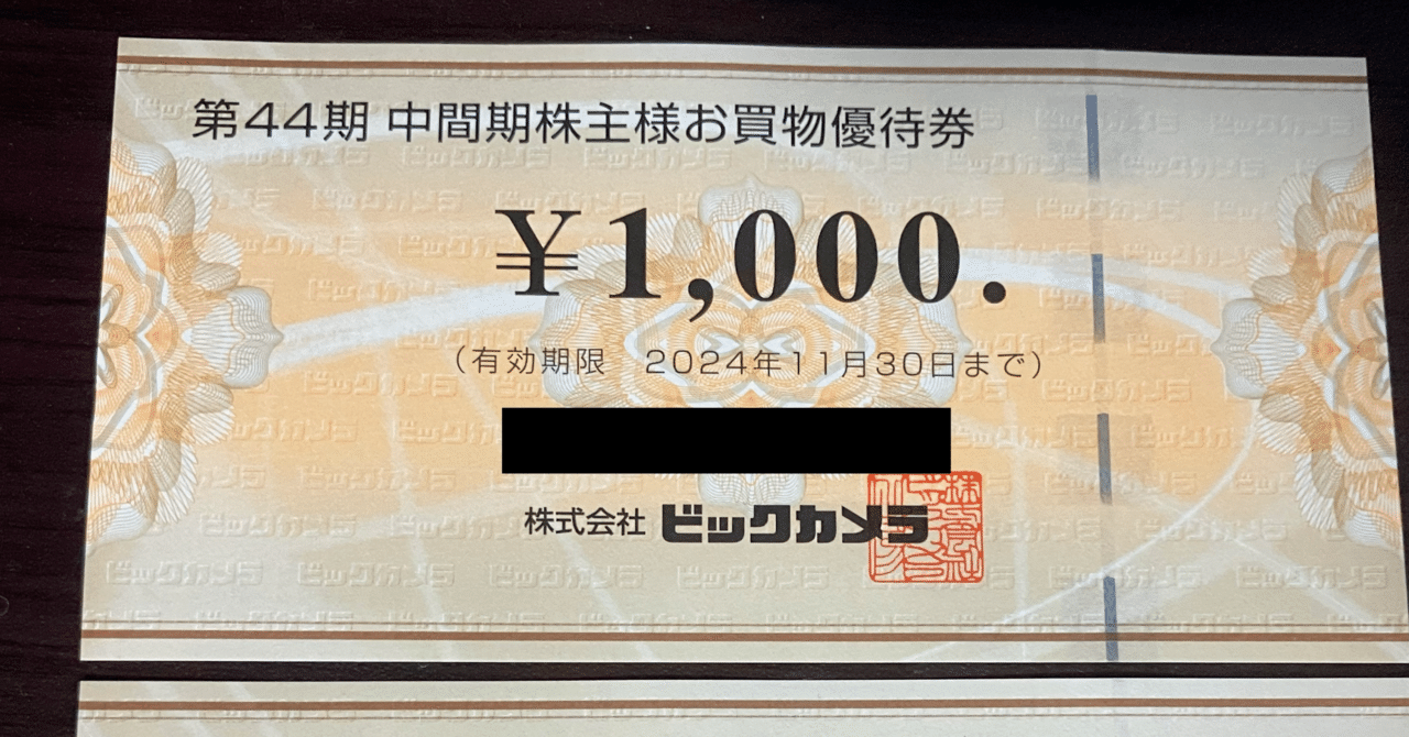 優待日記】私が、ビックカメラの株主優待券で買ったもの