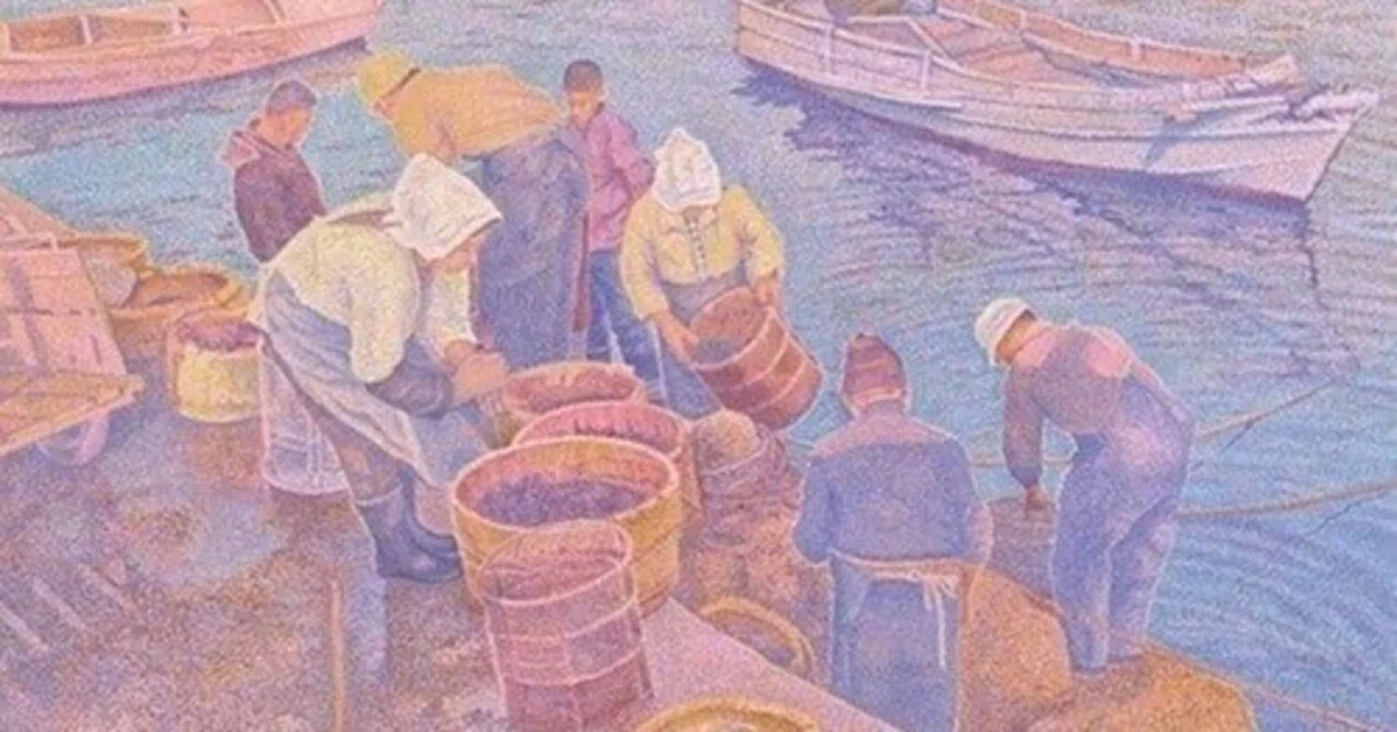 油絵　絵画　鈴木通『岸壁の漁船』 鈴木通 入江の漁船 油彩画 送料込み 支店 5/6 - メルカリ