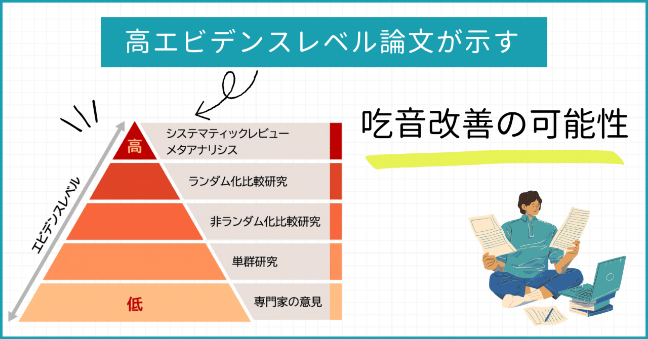 高エビデンスレベル論文が示す吃音改善の可能性｜サラリン_吃音論文