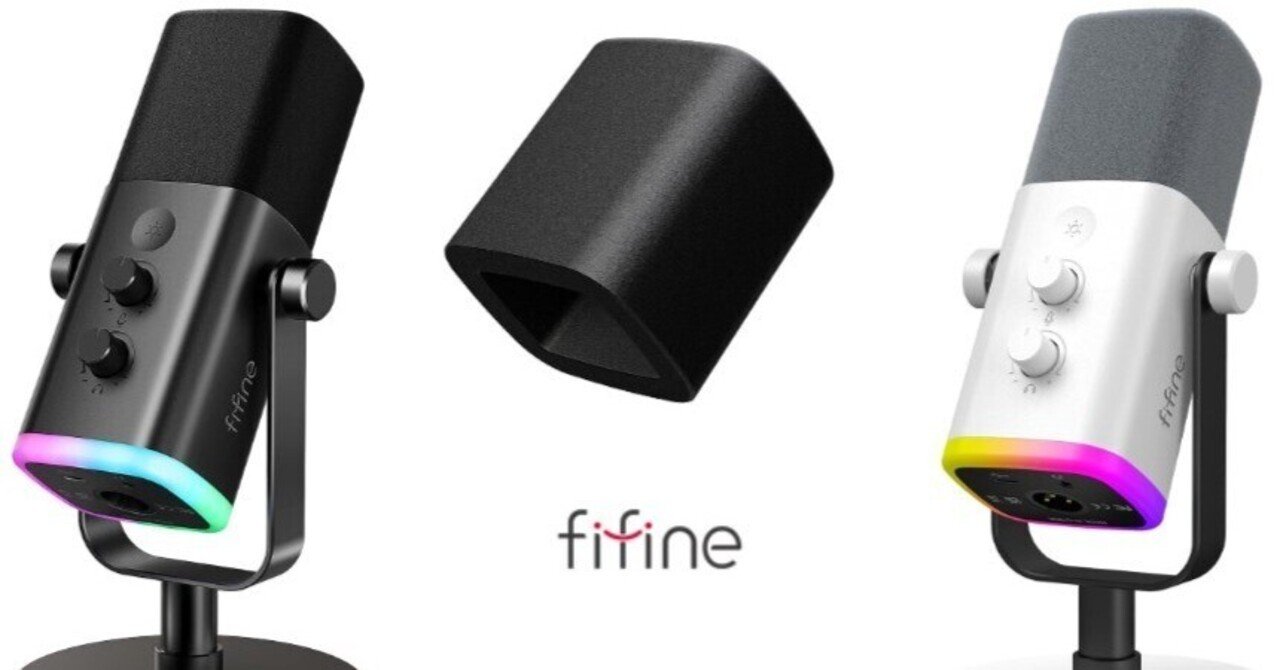 FIFINE スタンドアロンマイク 単一指向性ダイナミックマイク ミュートボタン RGBイルミネーションスイッチ 音量調節 ヘッドフォン端子 FIFINE USB⁄XLRスタンドアロンマイク ホワイト : FIFINE