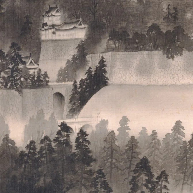 横山大観　千代田城　複製画　掛軸　皇居　美品 作品一覧】横山大観《千代田城》｜講談社野間記念館