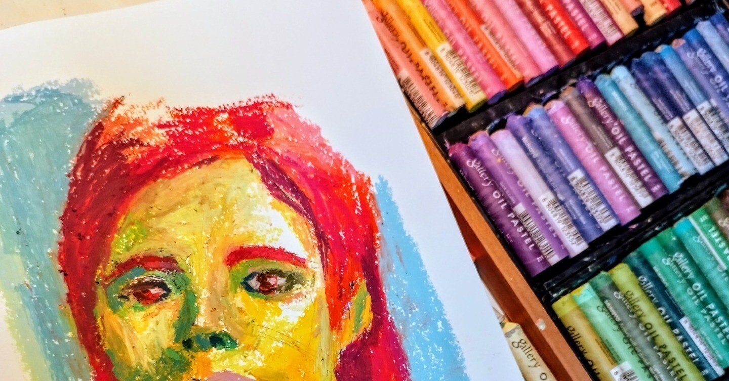 オイルパステル】初めて描いた人物画が怖すぎた。｜森脇由宇のなんやかんや
