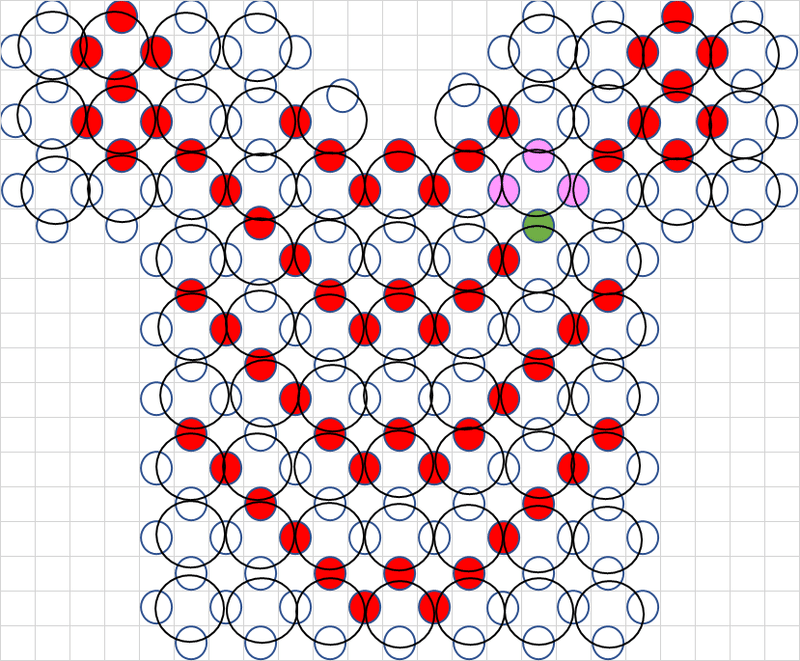 ラグビー桜ジャージ編み図オモテ