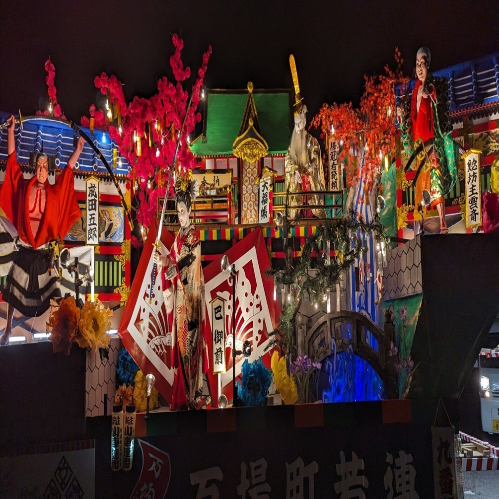 新庄祭り　大型額 風流 浮世柄比翼稲妻【鞘当】｜新庄まつり公式ホームページ｜ユネスコ