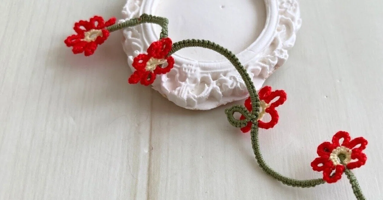 pattern》№151 お花のガーランド｜nanairo_tatting