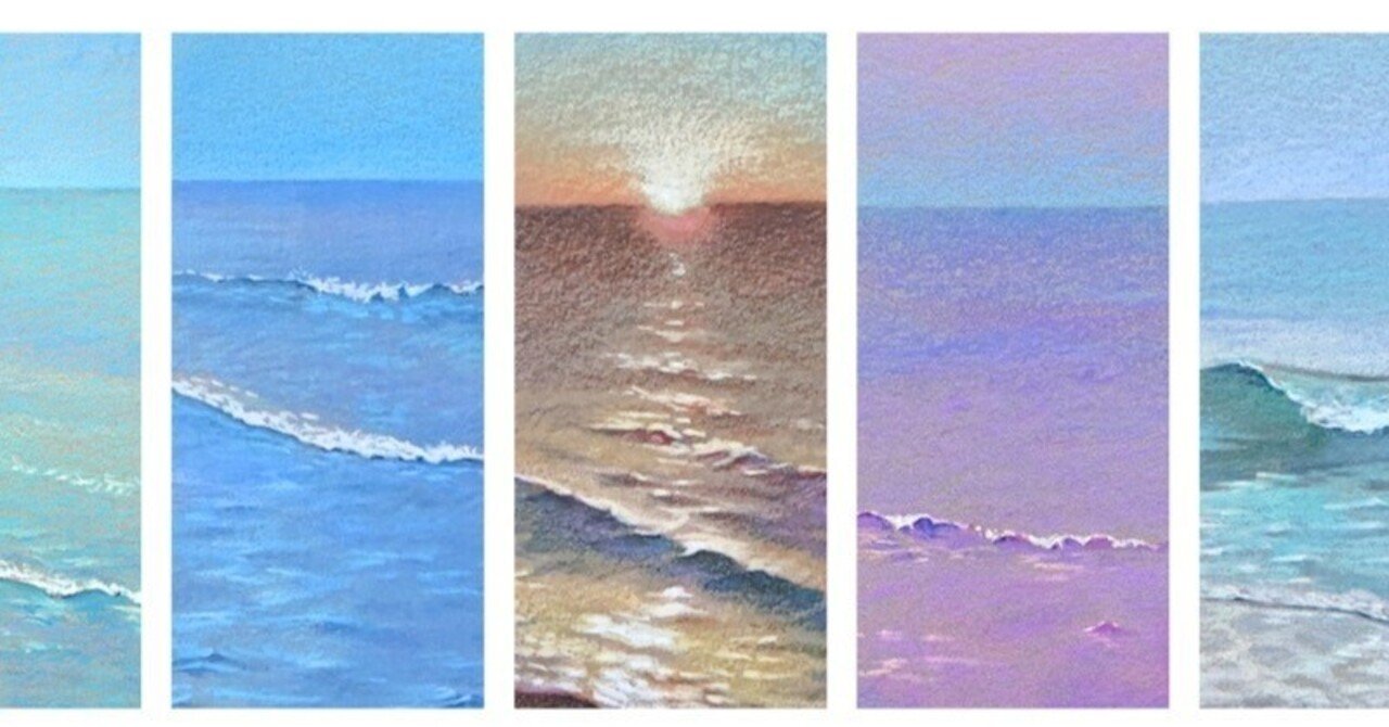 海の景色を色鉛筆で描きました｜美術のじかん / TAKUYA YONEZAWA