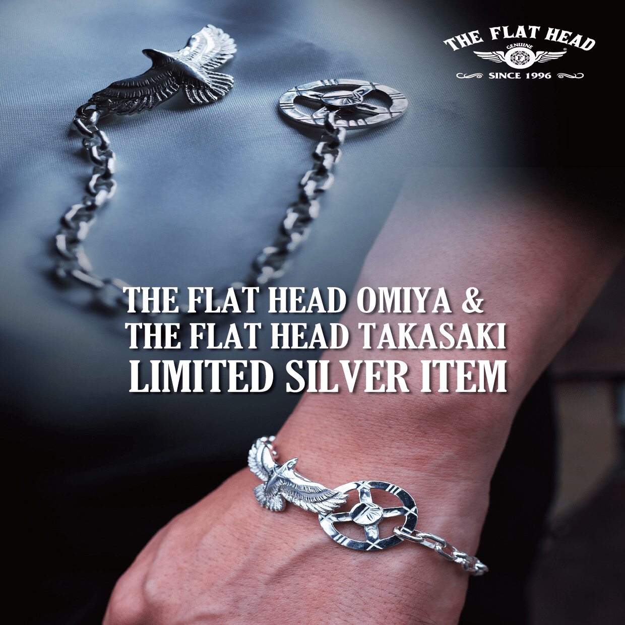 限界価格。フラットヘッドイベント限定シルバーブレスレット（バンダナ付き） 限界価格。フラットヘッドイベント限定シルバーブレスレット（バンダナ