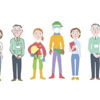 先生と一緒にお散歩する保育園または幼稚園の子どもたちのイラスト 無料 Gogon Note