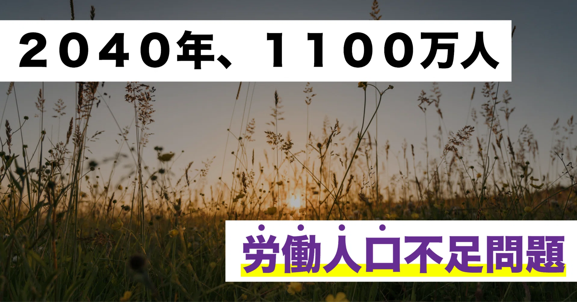 近畿地方の労働人口が丸ごと消える！？】2040年、1100万人の労働人口 