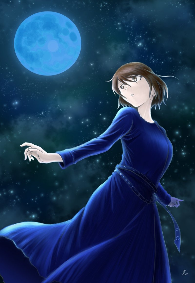 イラスト 藍い月 脳内航海士 Note
