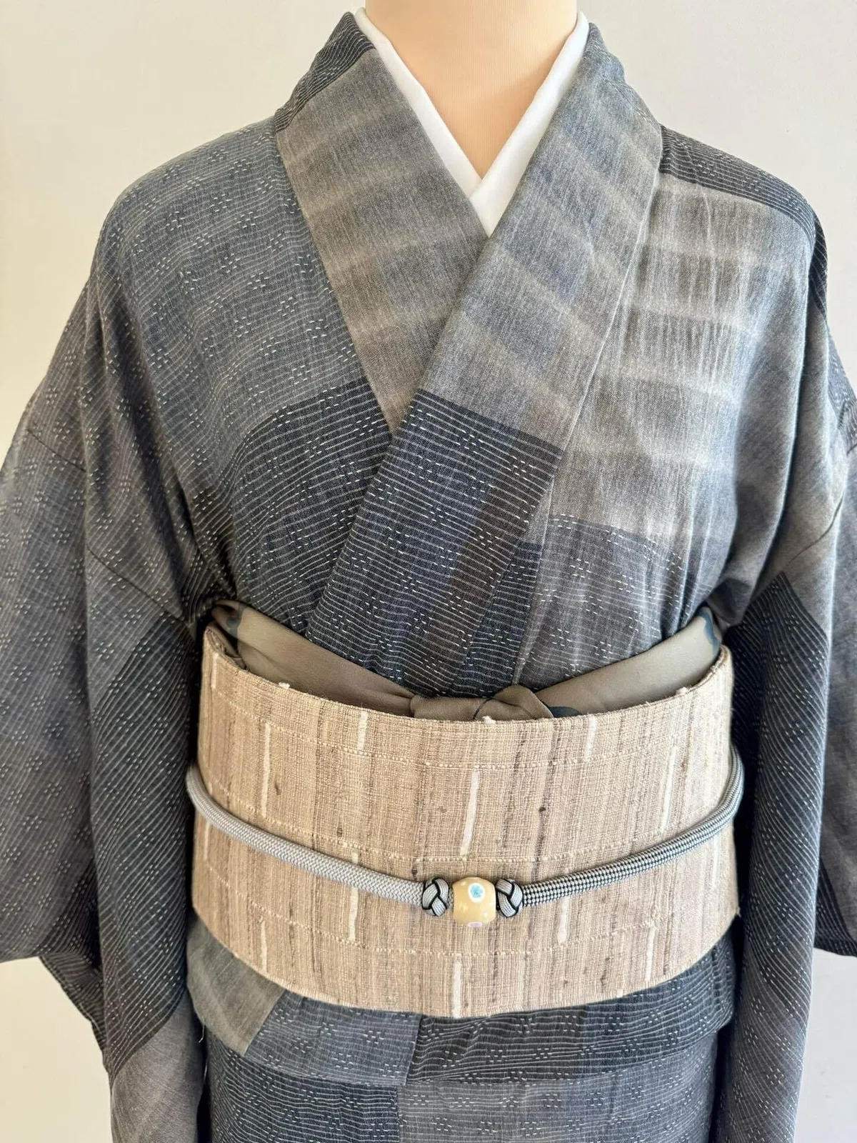 グレー木綿着物｜夢吉きもの