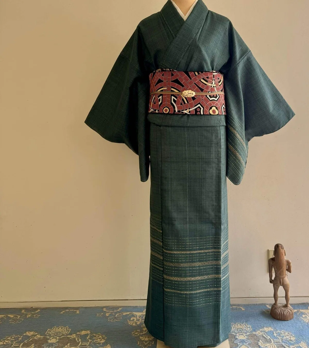 花織付け下げ紬単衣着物｜夢吉きもの