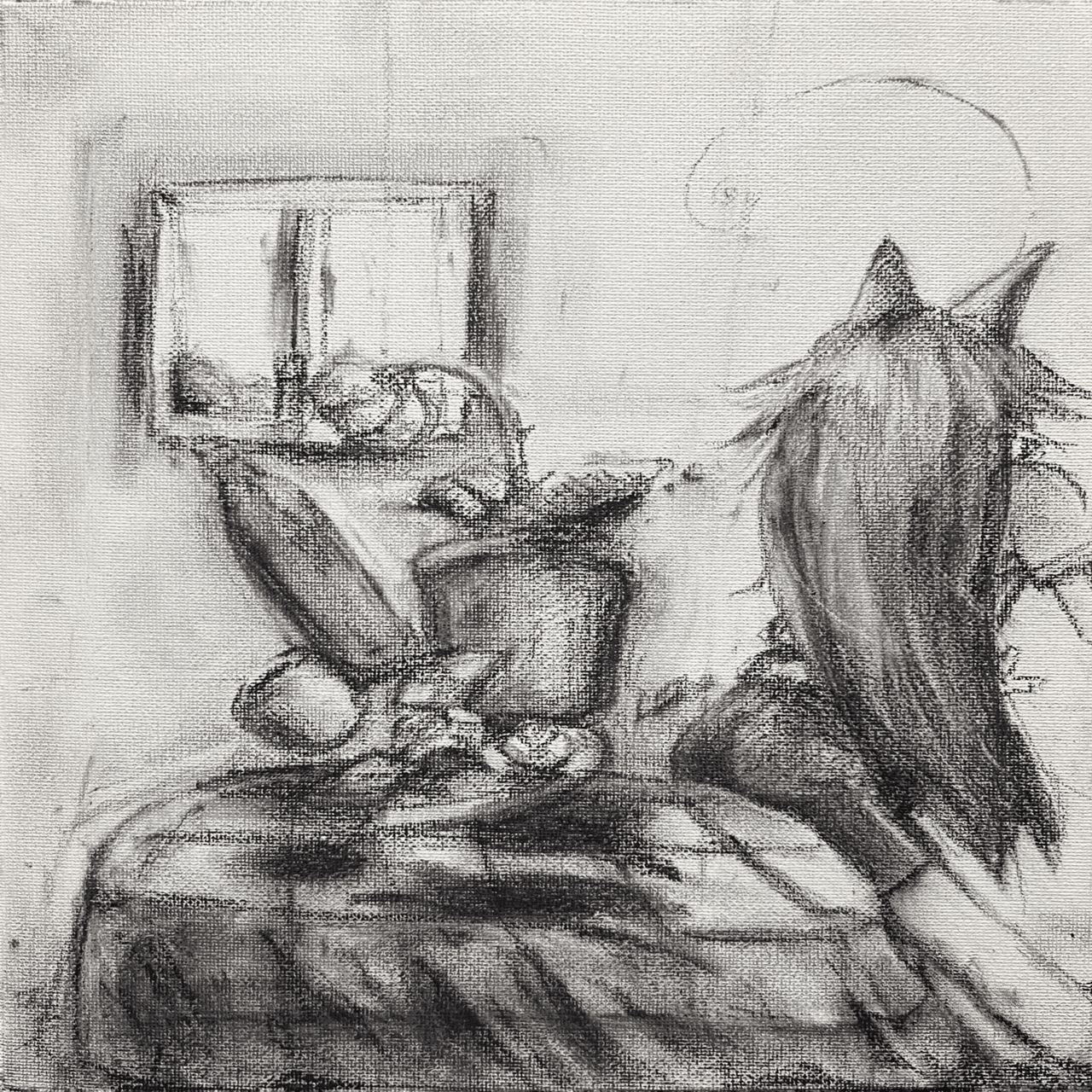 絵(木炭)描いたの｜フェイ