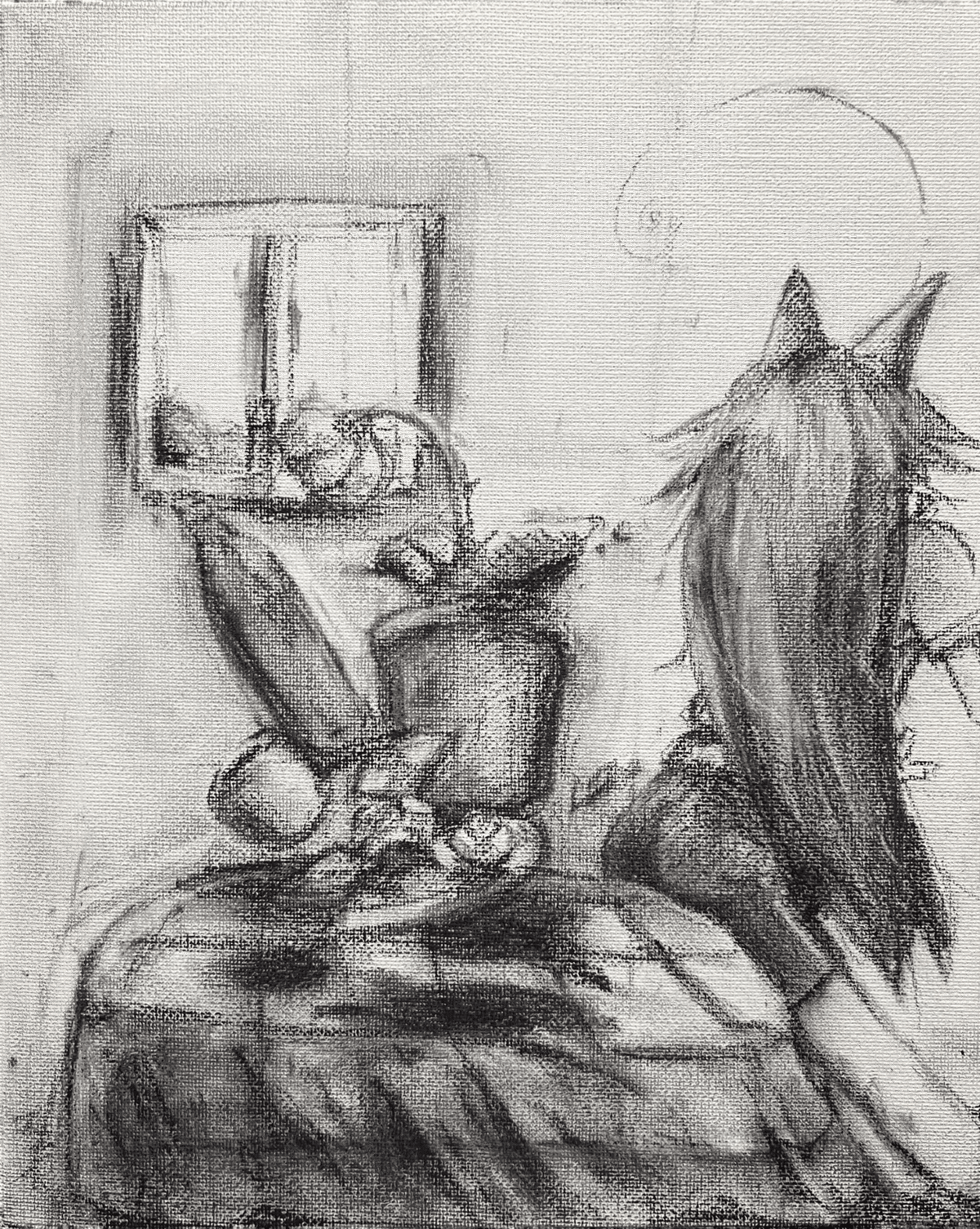 絵(木炭)描いたの｜フェイ