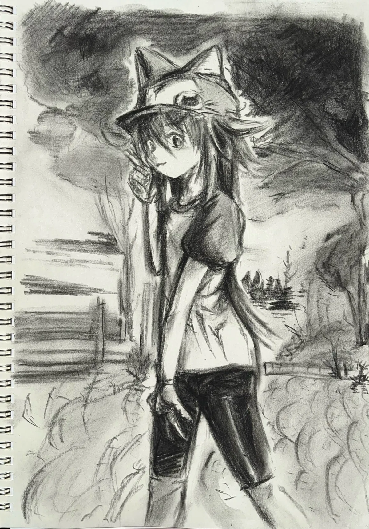 絵(木炭)描いたの｜フェイ