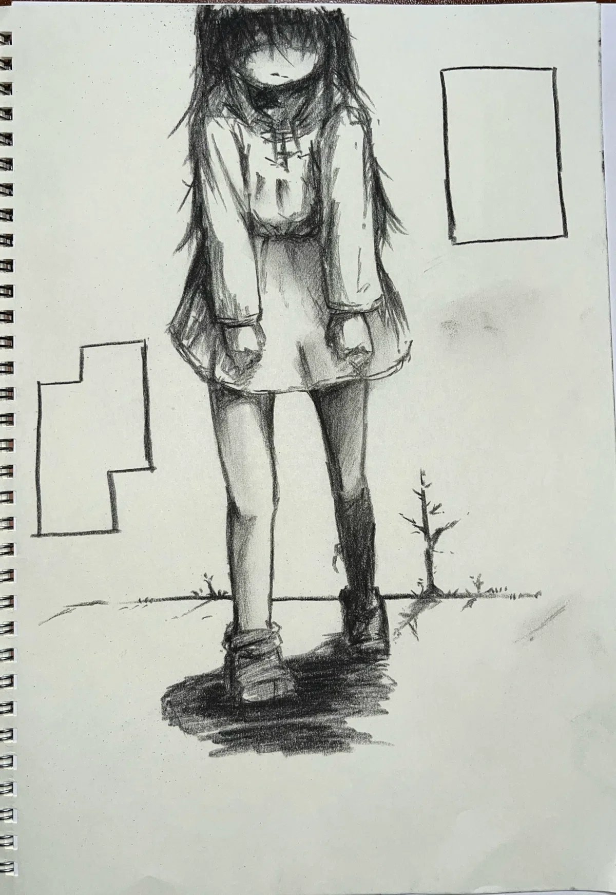 絵(木炭)描いたの｜フェイ