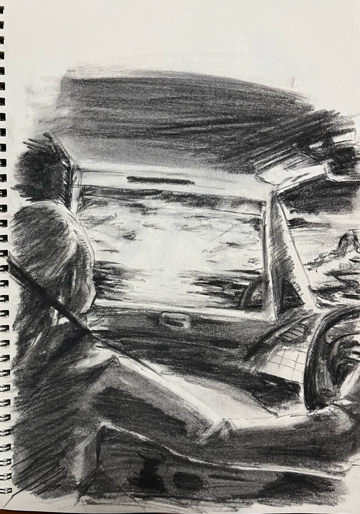 絵(木炭)描いたの｜フェイ