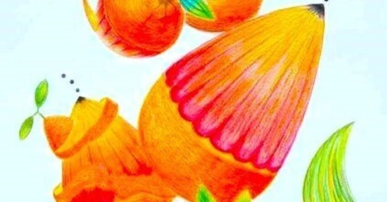 オレンジで鉛筆を作ったらこんな感じかな❓ びすとろひでさん今日は