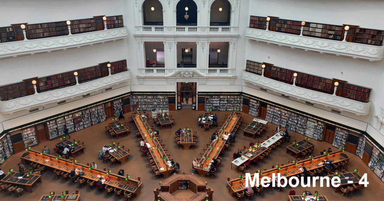 🇦🇺 メルボルン#4】美しすぎる図書館には閲覧席にチェス盤だってある