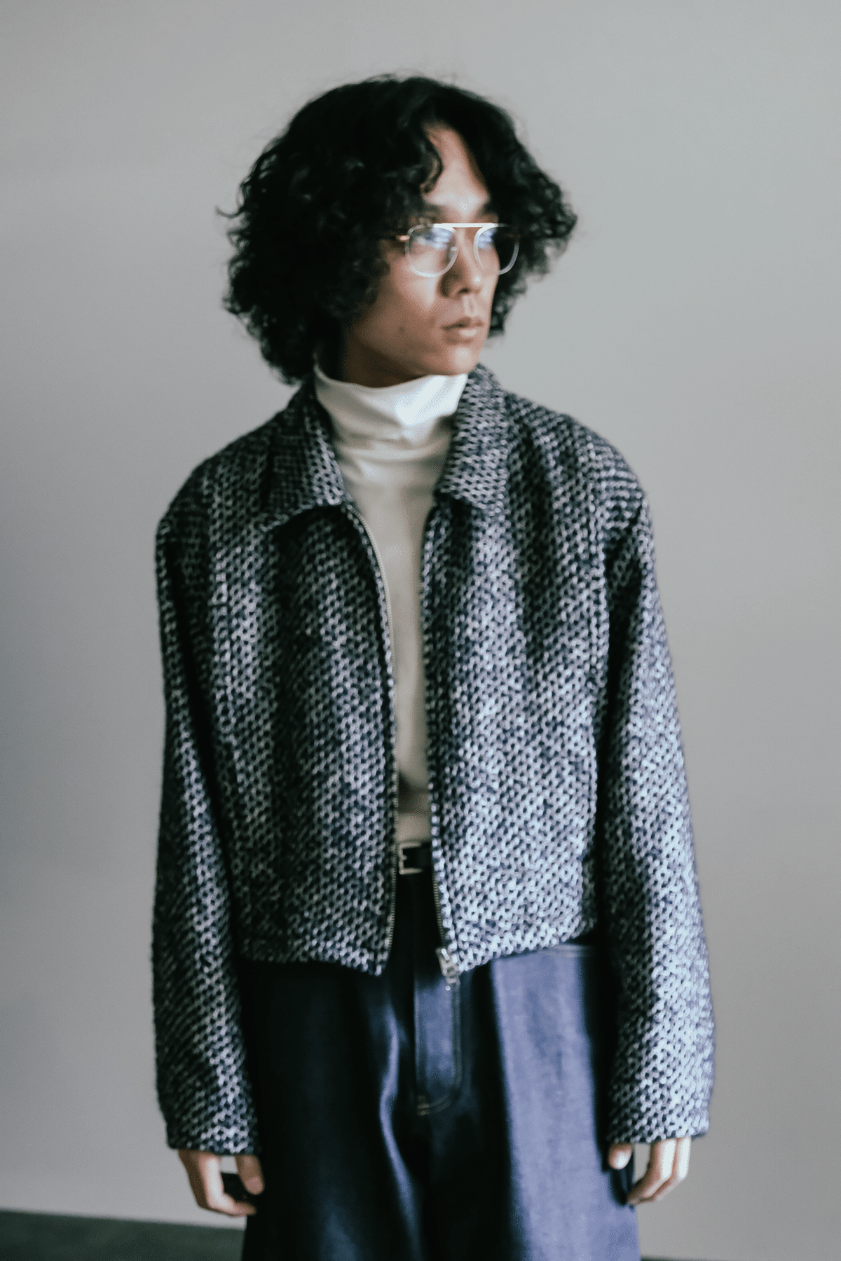 【美品】BISOWN MIXTWEED SHORT ZIP BLOUSON BISOWN ExMIXTWEED SHORT ZIP BLOUSON - メルカリ