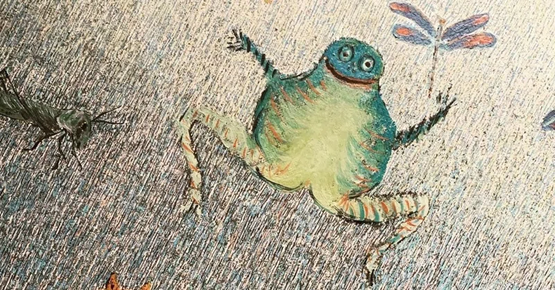 【ヴィンテージ絵画】東欧 ナイーブアート風『野原での休息』 素朴なマティヤに会いにいく👀✨ クロアチア・ナイーブ・アートの名作