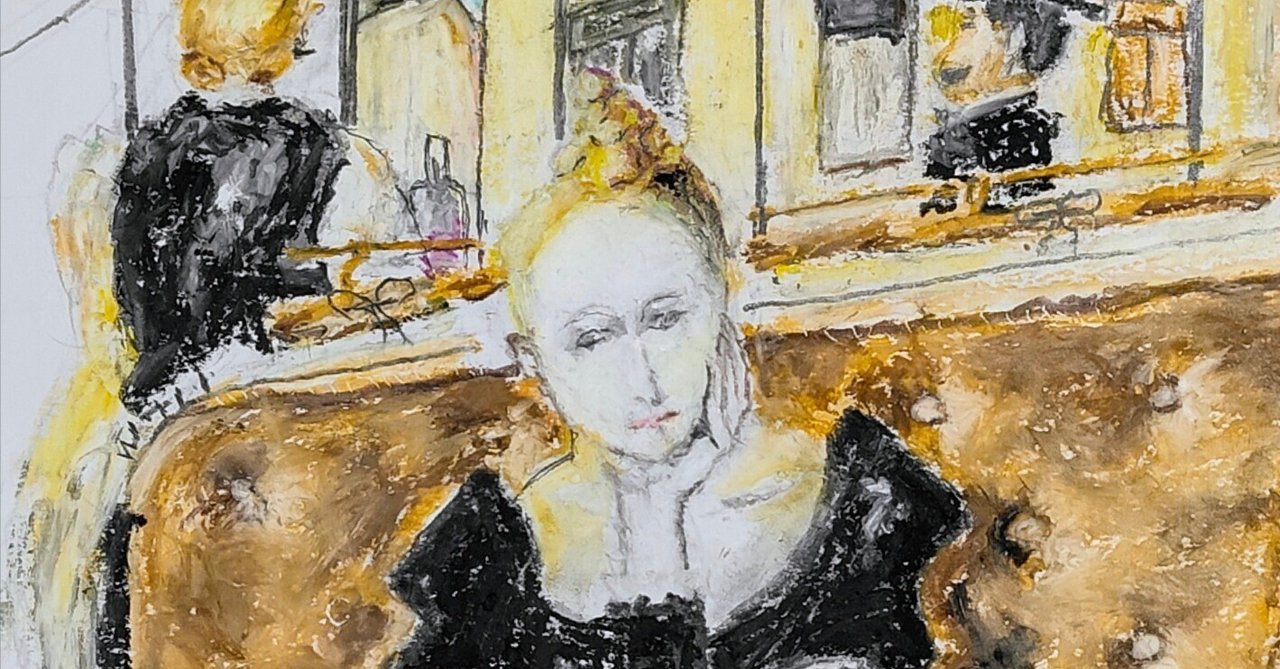 藤田嗣治/レオナール ・フジタ ( カフェ/ Cafe ) 豪華/代表作/ 名画 藤田嗣治（レオナール藤田）『 カフェにて』 | 特殊美術印刷