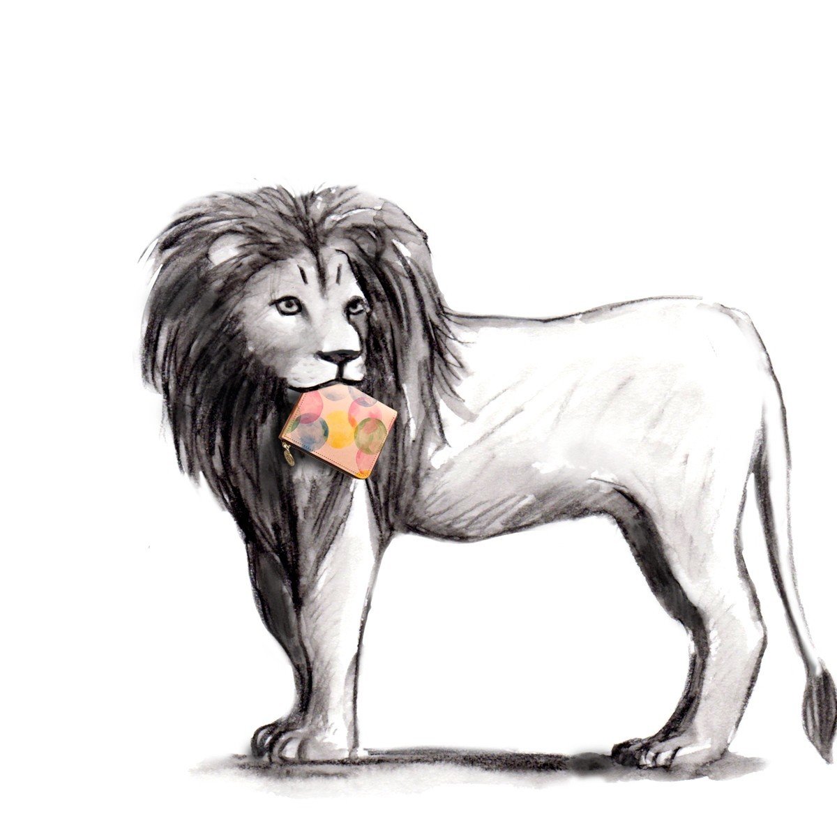 ライオンと ヘリクリサム の革財布 H E L I ヘリクリサム Note