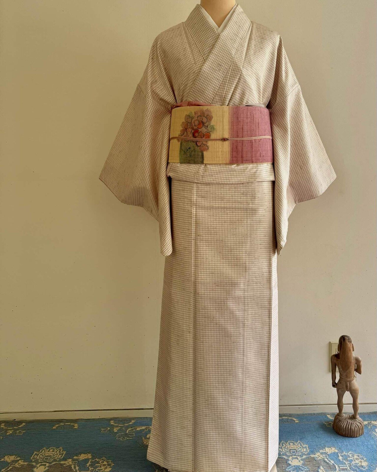 ◇おふく◇格子の紬の着物