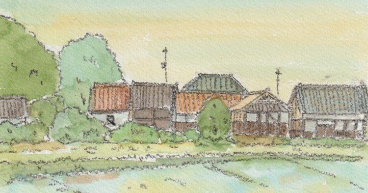 田園風景を描く｜水彩スケッチ帖