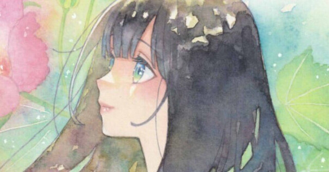 手描きイラストオリジナル 透明水彩 アナログ原画『黄昏時』