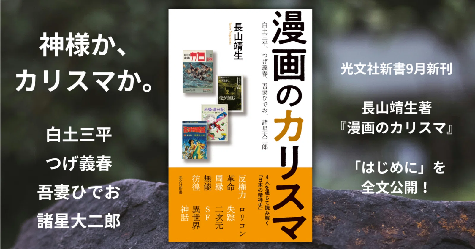 白土三平、つげ義春、吾妻ひでお、諸星大二郎――4人のカリスマの作品と