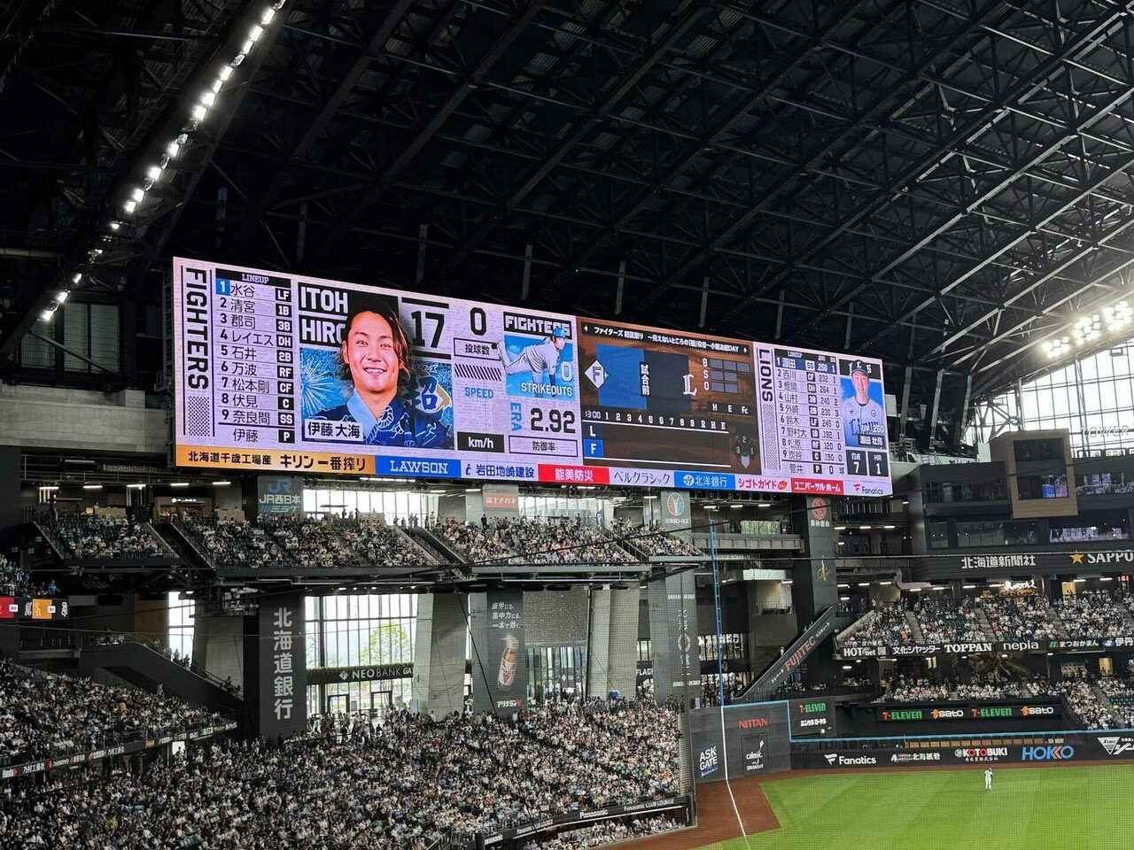 2024年夏 北海道一周の記録(3)-上陸1日目のエスコン野球観戦｜かっしー