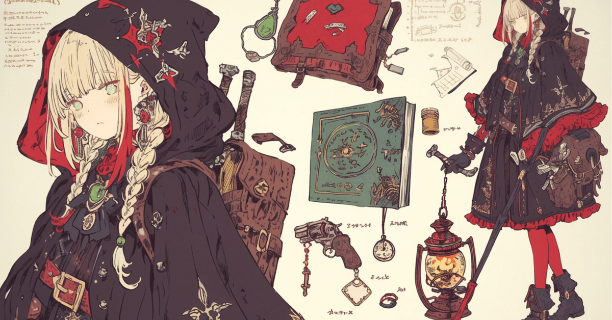 ファンタジー風アニメキャラクターイラスト ファンタジー風スケッチに描いたようなキャラクターシートを生成